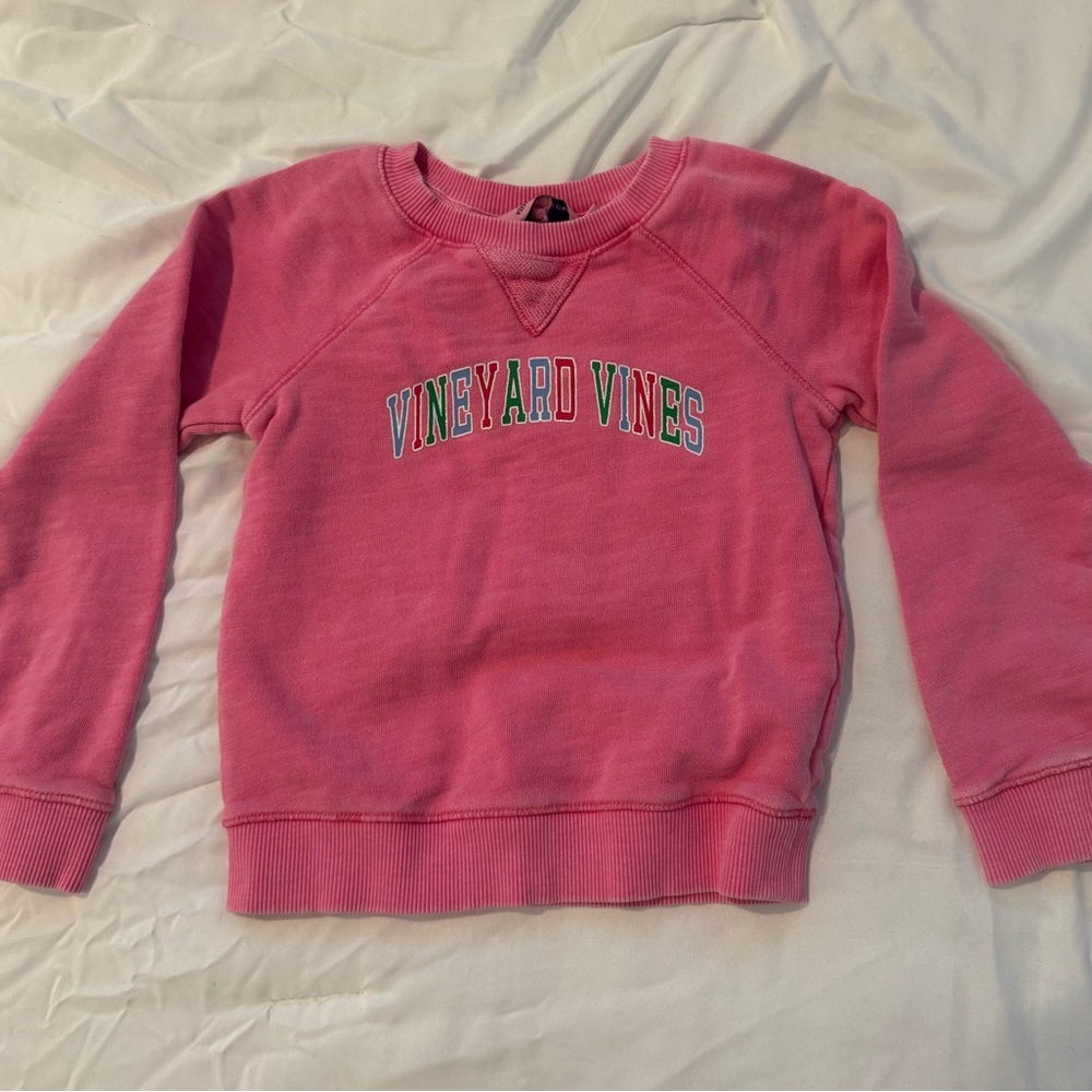 100% Cotton Pink Vineyard Vines Sweater with Sparkle Letters